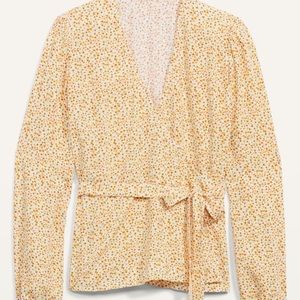 NTW Old Navy Floral Print Tie Belt Wrap Blouse